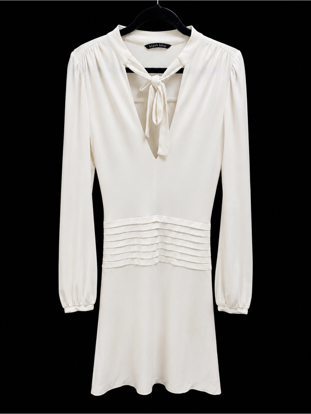 Black Halo Cream Tie-Neck Blouse
